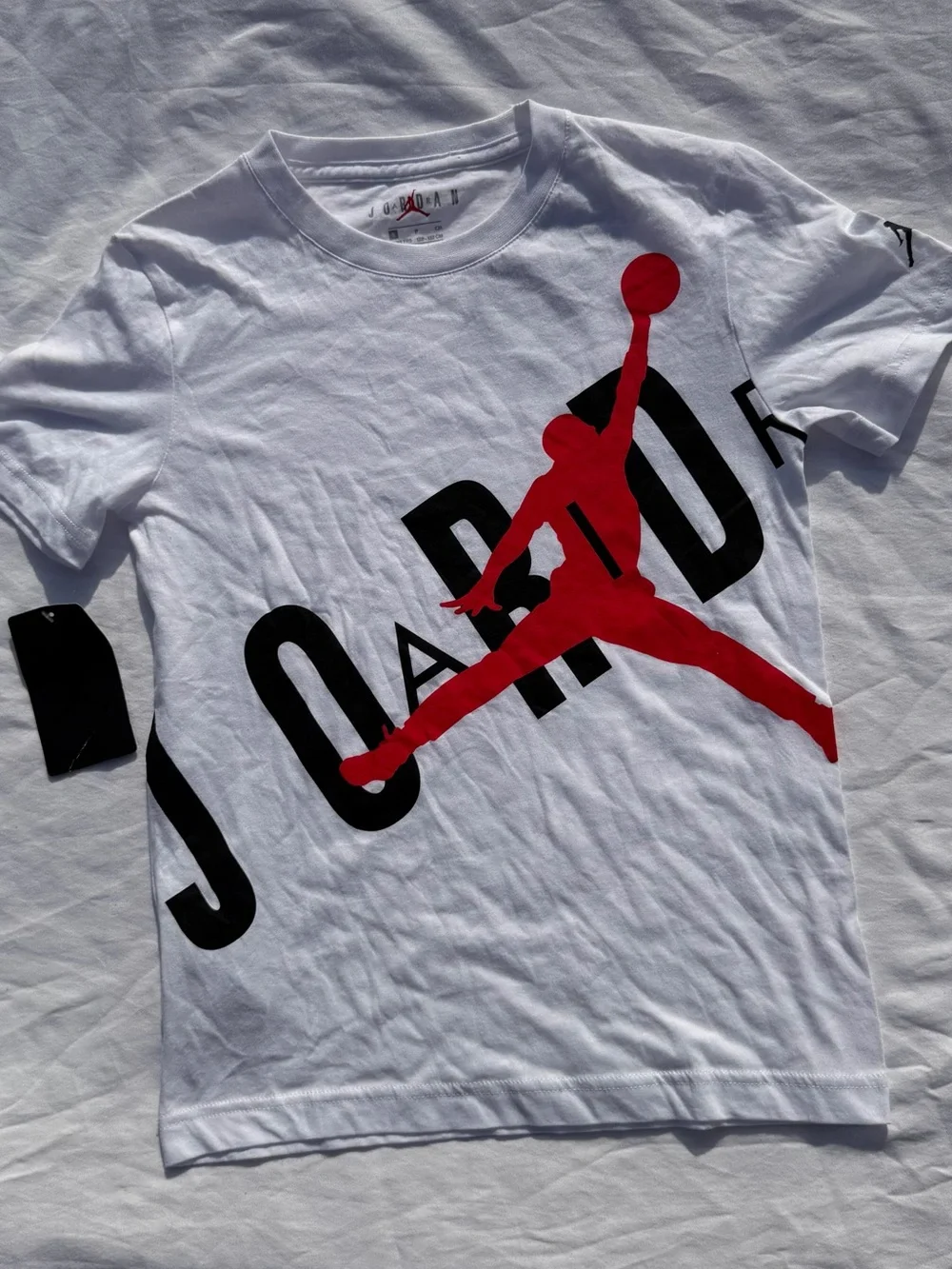 Jordan Boys Youth 2pc White & Red Jumpman Tee and Mesh Shorts Set - Small